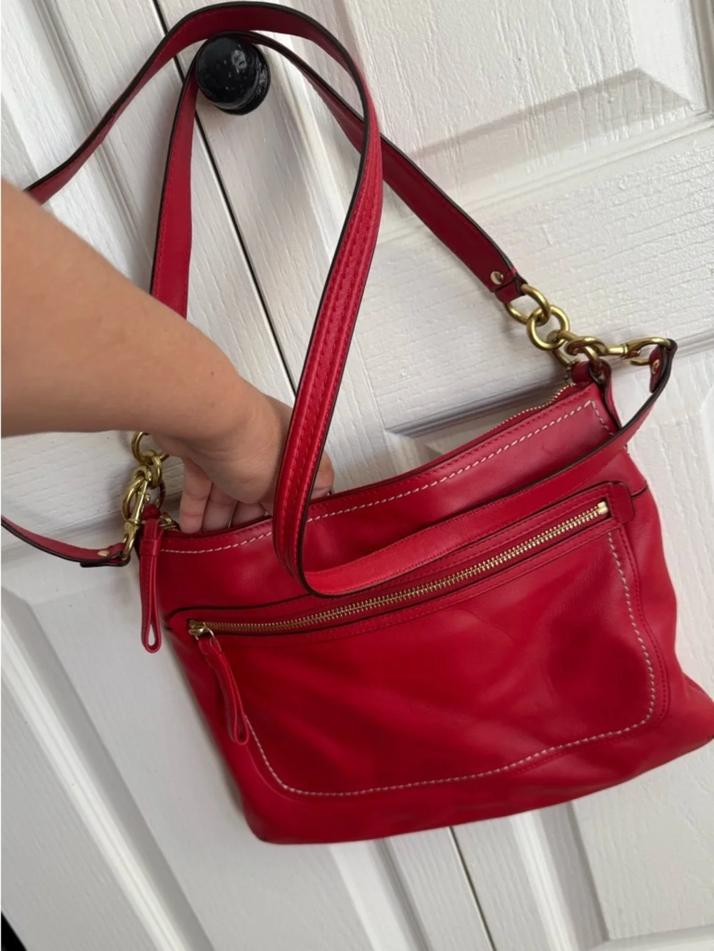 Coach Red Hippie Poppy Leather Bag #3